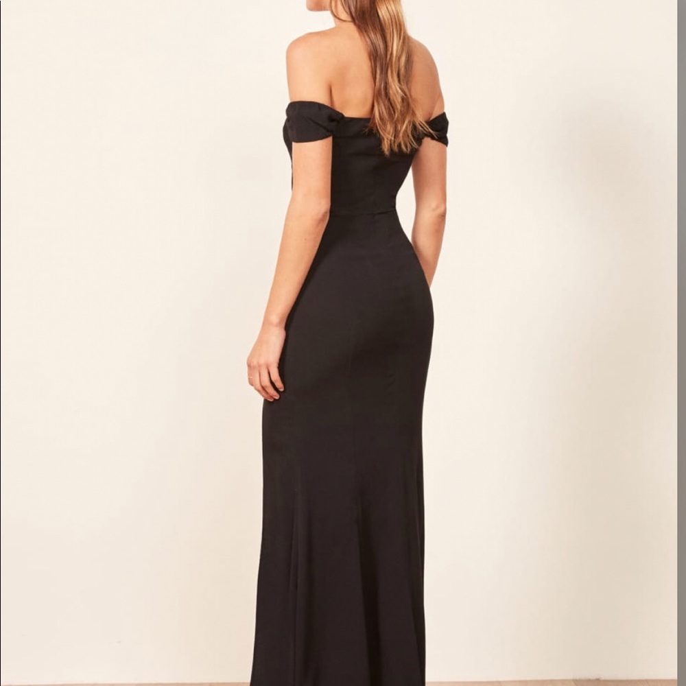Reformation long black dress